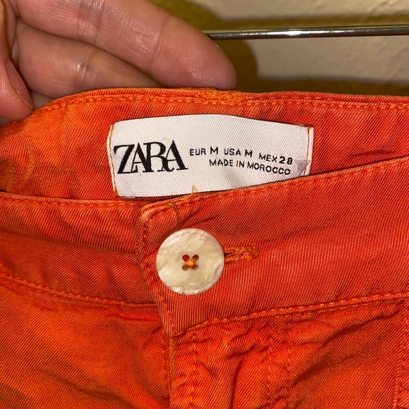 Zara high waist orange pants. Size M. - Picture 5 of 7